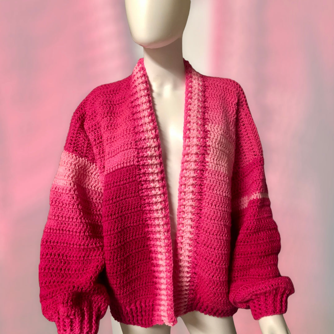 Cardigan-Pink Ombrè
