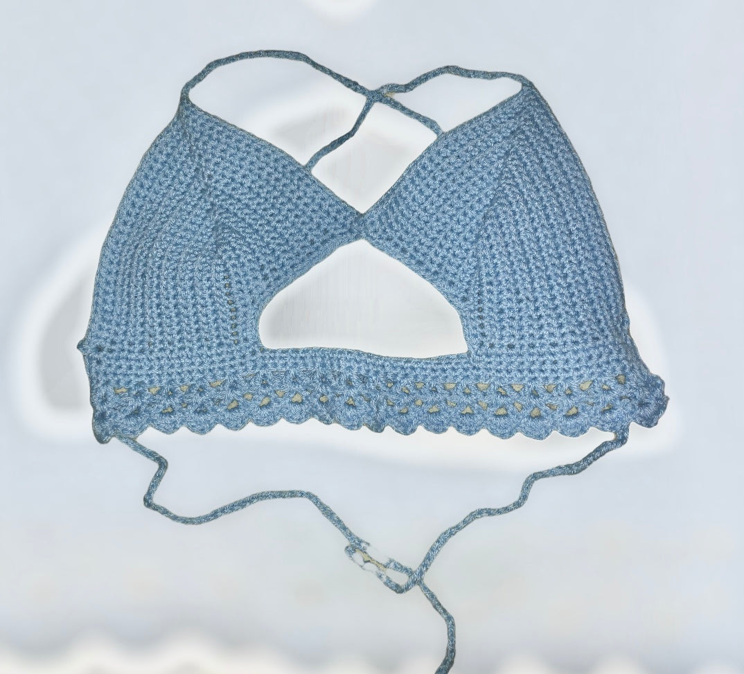 Peekaboob Top-Baby Blue