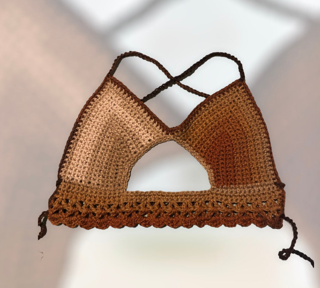 Peekaboob Top-Shades of Brown