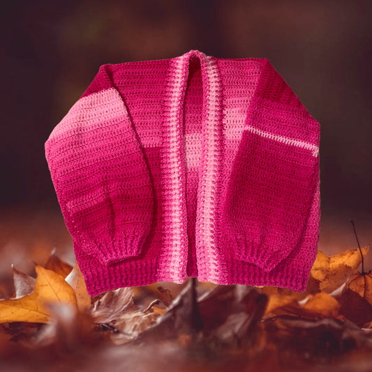 Cardigan-Pink Ombrè