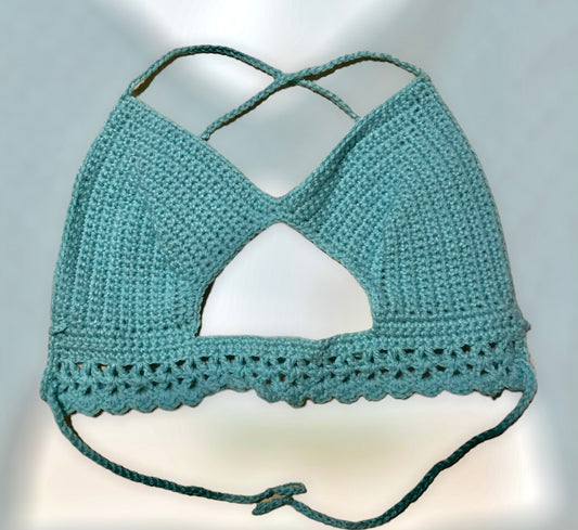 Peekaboob Top-Aqua