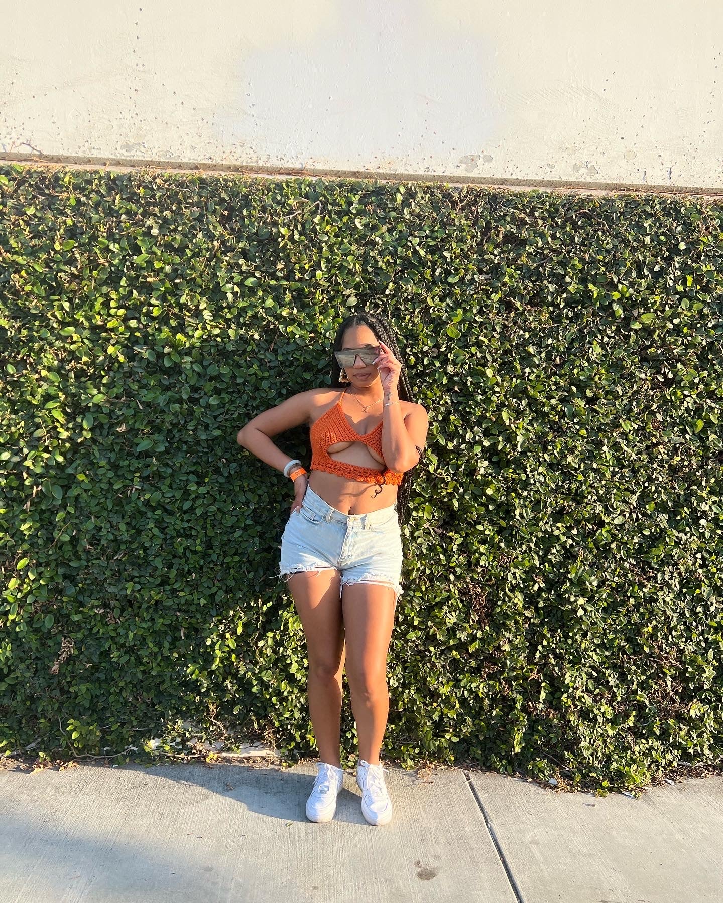 Peekaboob Top-Orange
